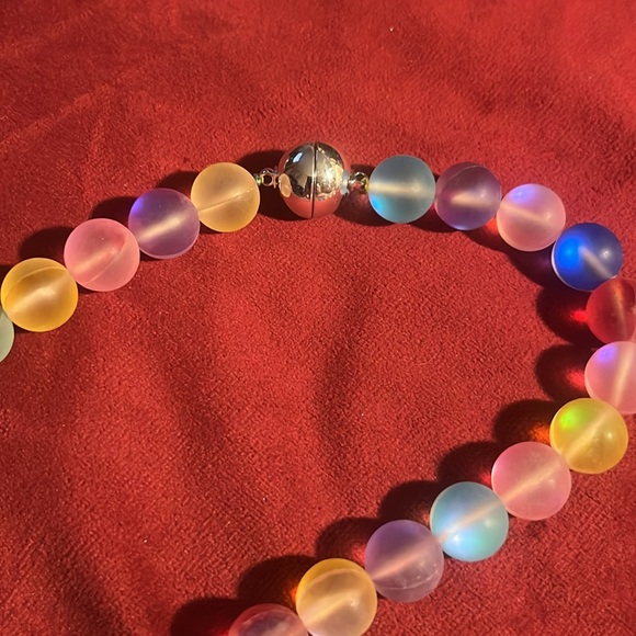 New beautiful colored glass stretch bracelet n necklace  great-quality - Picture 5 of 6